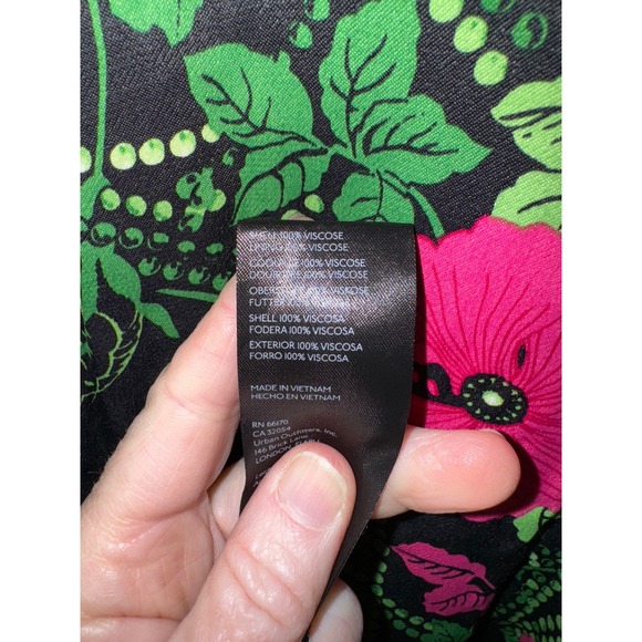 Maeve by Anthropologie Pink Floral V Neck Sleeveless Midi Dress Women's US 8 - Picture 8 of 8